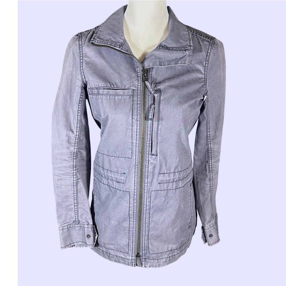 Madewell Utility Jacket Women XS Blue/Gray Wash Full Zip Cotton Field C3394